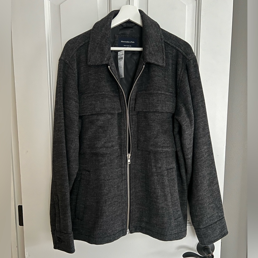 Abercrombie and Fitch wool-blend zip shirt jacket